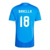 Virallinen Fanipaita Italia Nicolo Barella 18 Kotipelipaita Euro 2024 - Miesten